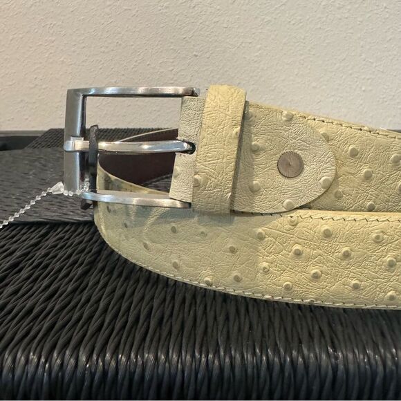 Demarco Gionani Genuine Leather Vera Pelle Ostrich Belt - Picture 6 of 6